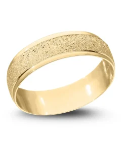 Jacamo 9 Carat Gold Sparkle D Shape 6mm Wedding Band