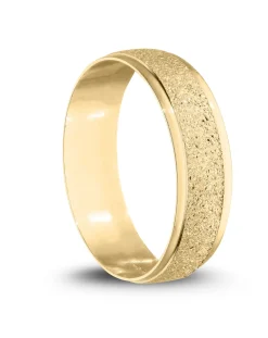 Jacamo 9 Carat Gold Sparkle D Shape 6mm Wedding Band