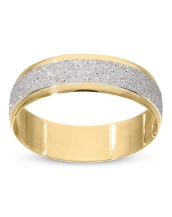 Jacamo 9 Carat Yellow Gold 2 tone Sparkle 6mm Wedding Ring