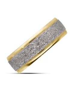Jacamo 9 Carat Yellow Gold 2 tone Sparkle 6mm Wedding Ring