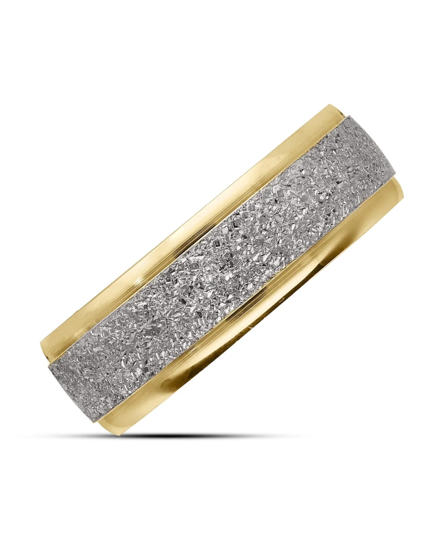 Jacamo 9 Carat Yellow Gold 2 tone Sparkle 6mm Wedding Ring