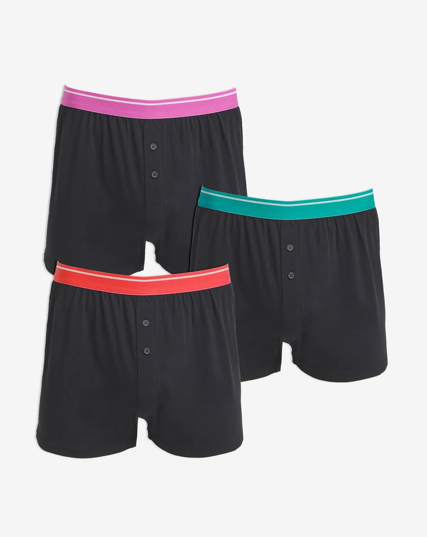 Jacamo 3 Pack Contrast Waistband Loose Boxers