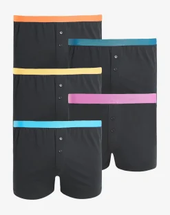 Jacamo 5 Pack Contrast Waistband Loose Boxer