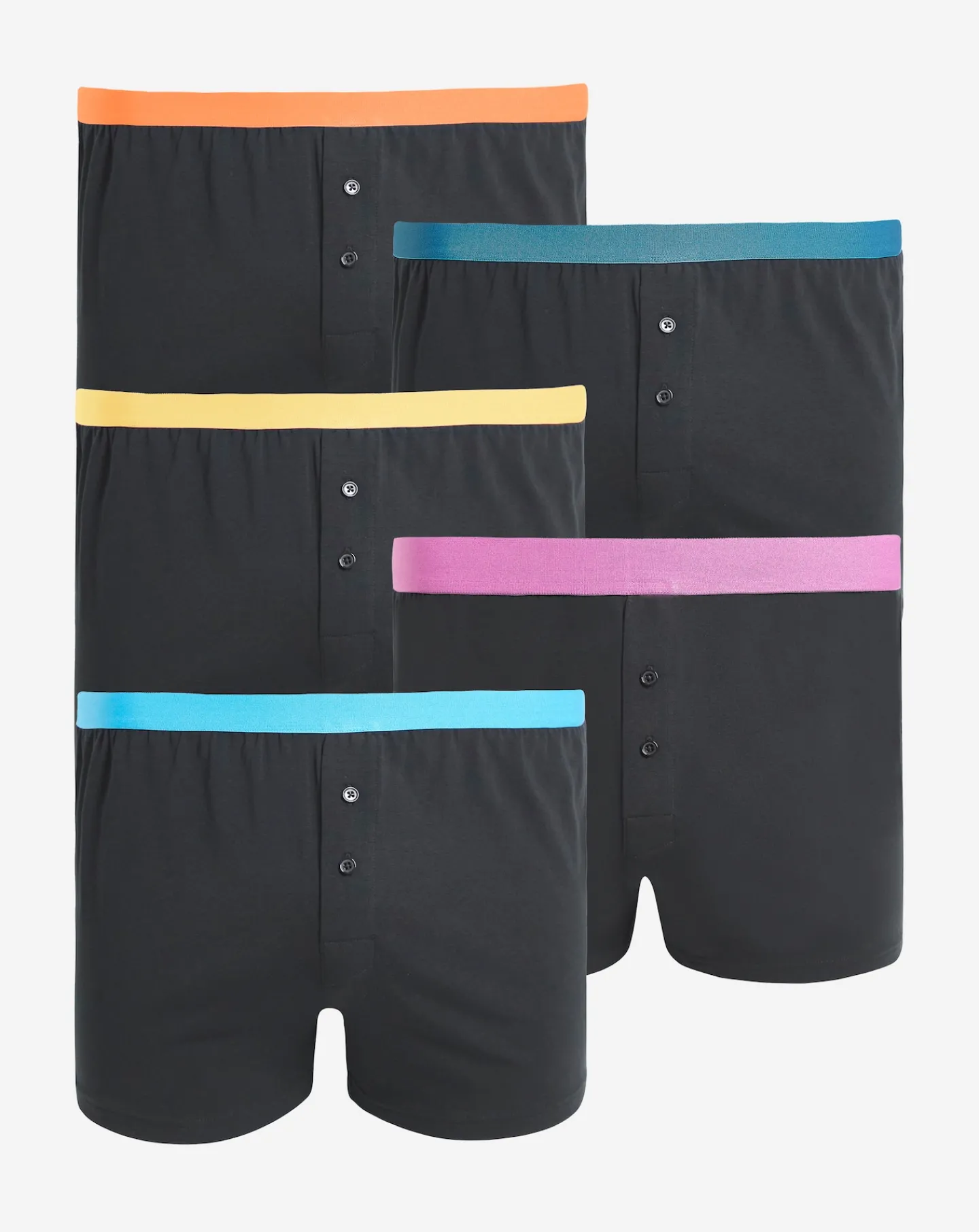 Jacamo 5 Pack Contrast Waistband Loose Boxer