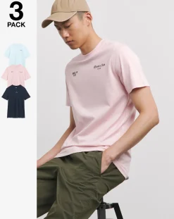 Jacamo 3 Pack Graphic T-Shirts Long