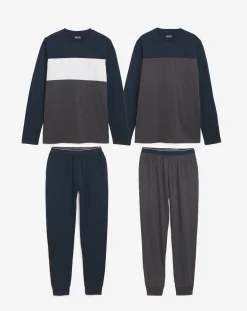 Jacamo 2 Pack Long Sleeve Cut and Sew PJ Set