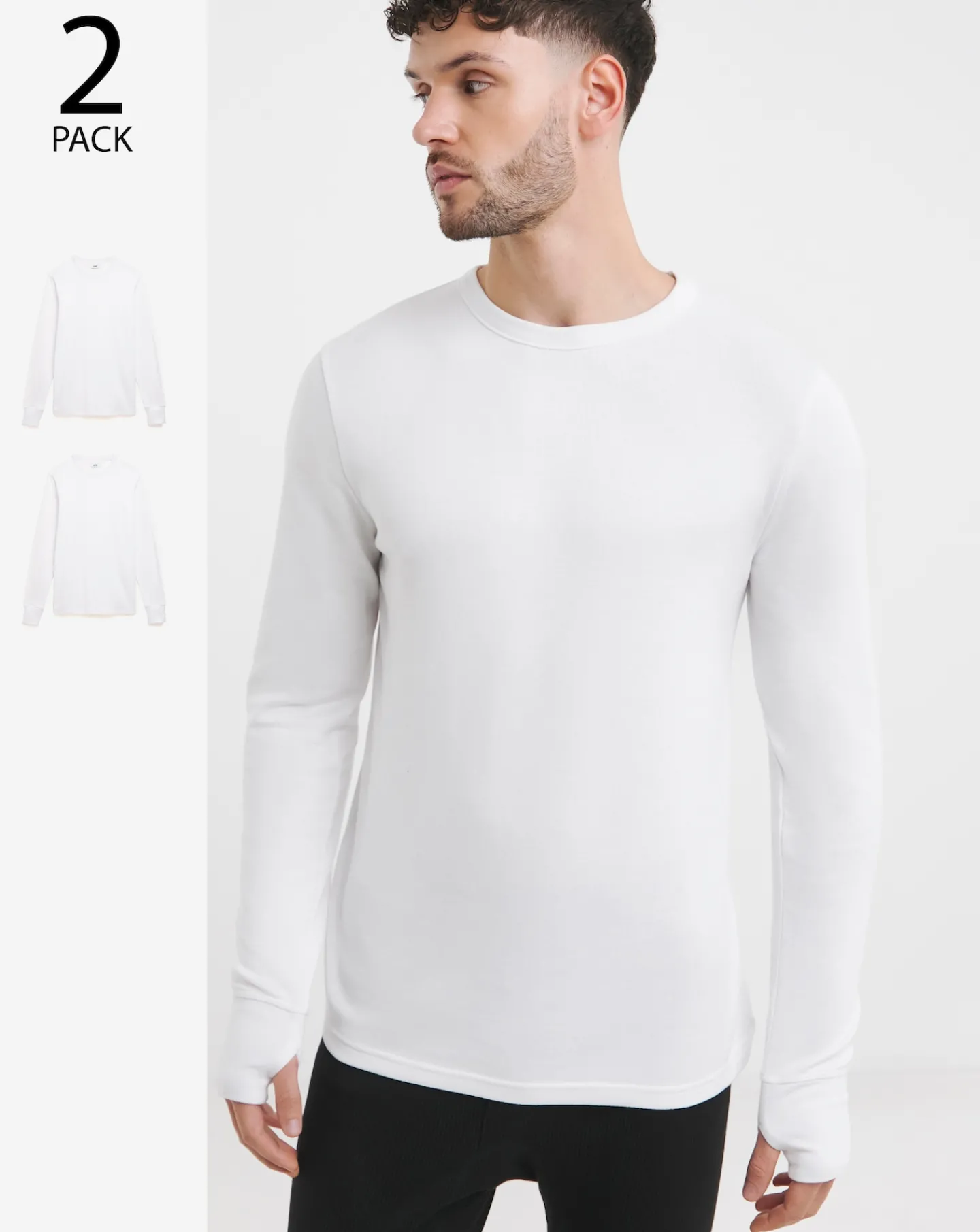 Jacamo 2 Pack Long Sleeve Thermal Tshirts