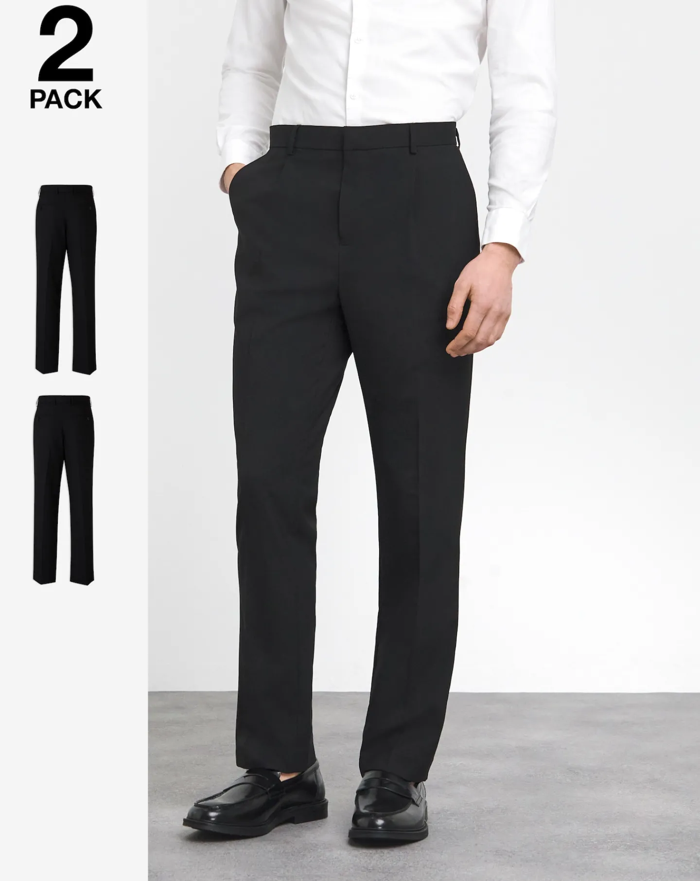 Jacamo 2 Pack Regular Pleat Stretch Formal Trouser