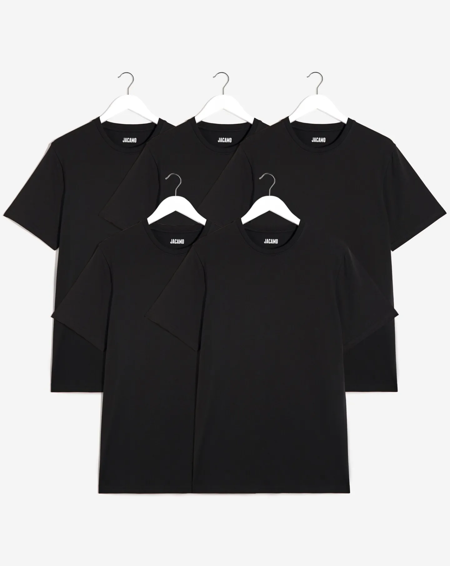 Jacamo 5 Pk Pure Cotton Crew Neck T-Shirts