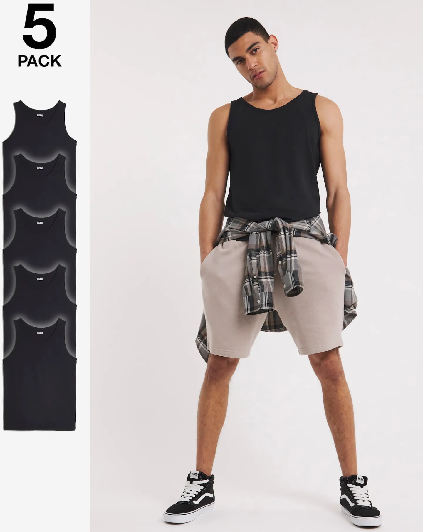 Jacamo 5 Pk Pure Cotton Vests