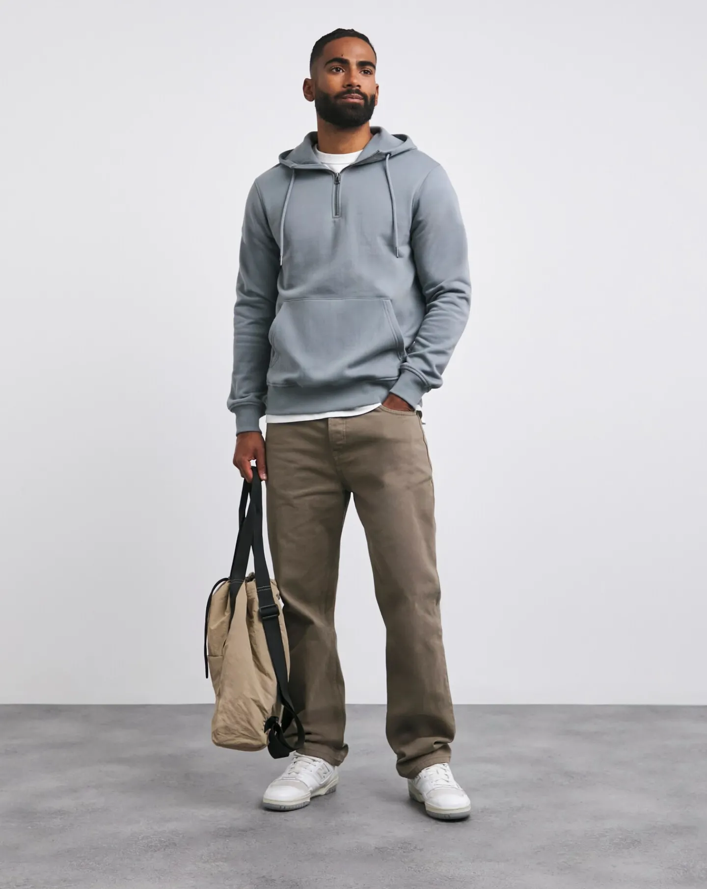 Jacamo 1/4 Zip Hoodie Long