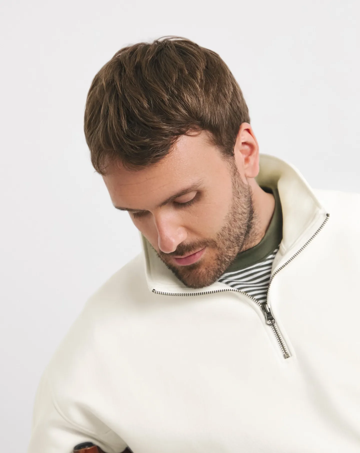 Jacamo 1/4 Zip Relaxed Fit Funnel Neck Sweat