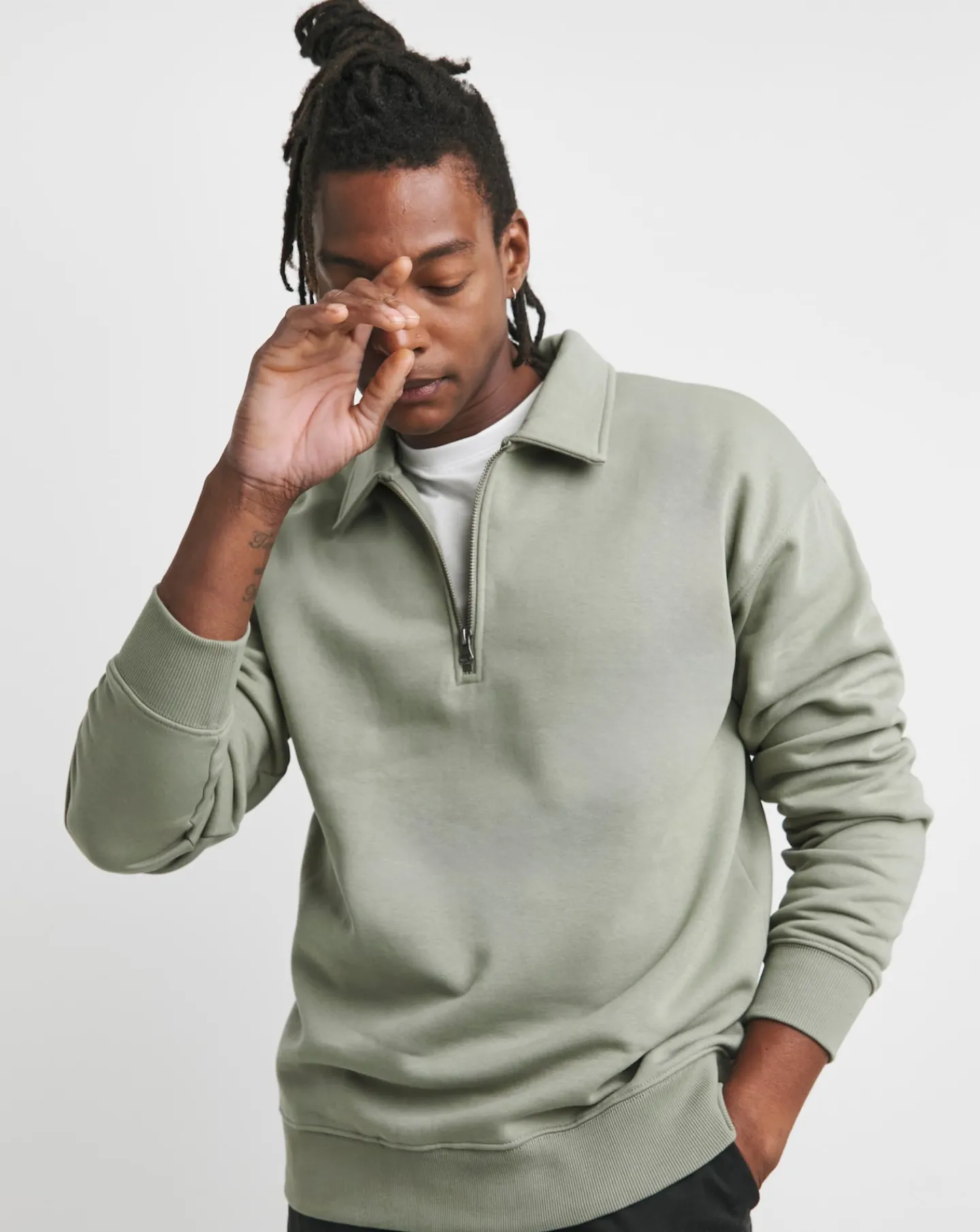 Jacamo 1/4 Zip Relaxed Fit Polo Sweat