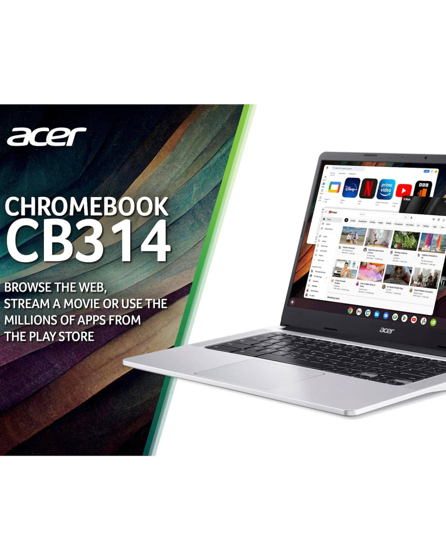 acer Chromebook 314 - 14in FHD Intel Celeron N4500 4GB 128GB