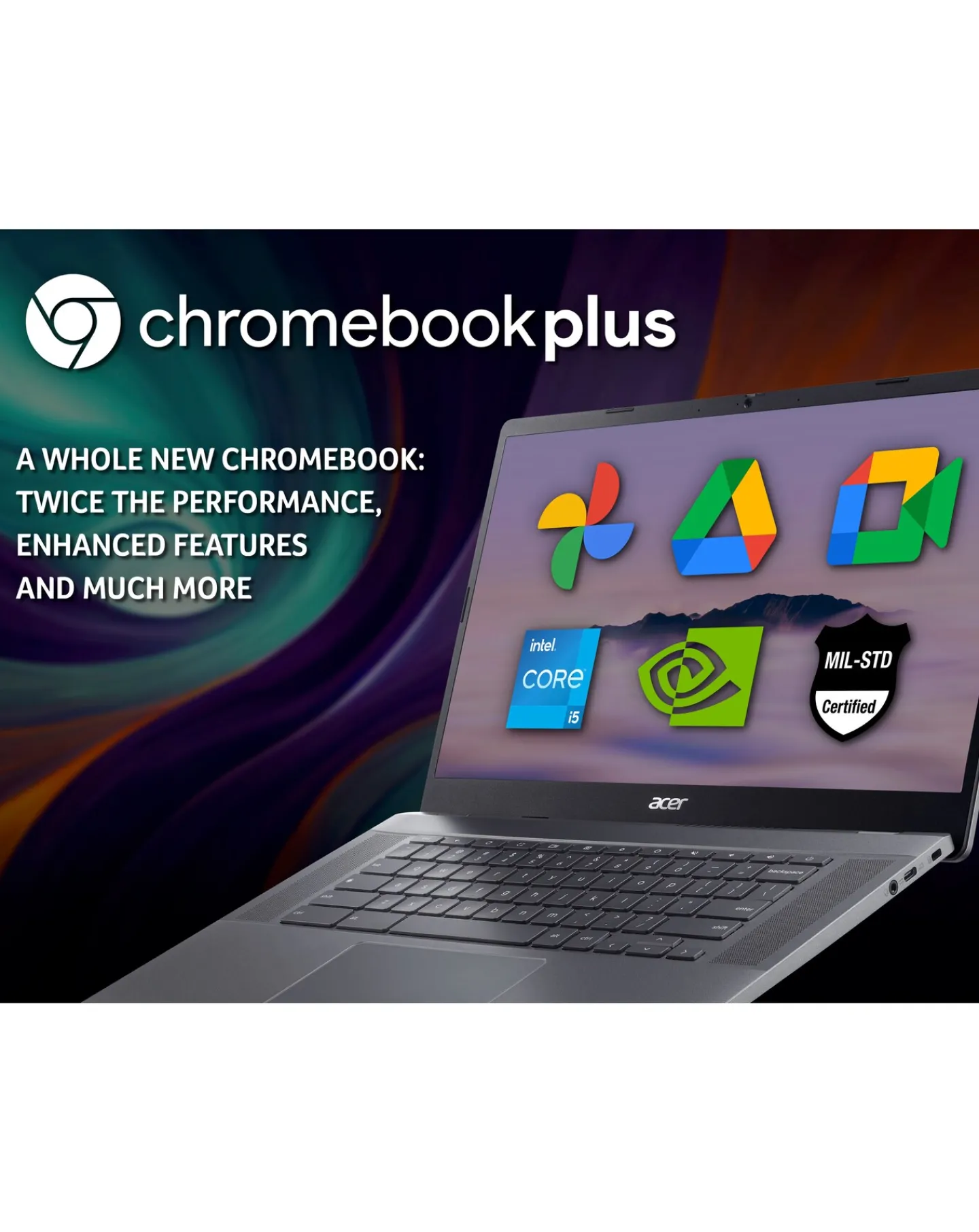 acer Chromebook Plus 515 - 15.6in FHD Intel Core i5 8GB 256GB