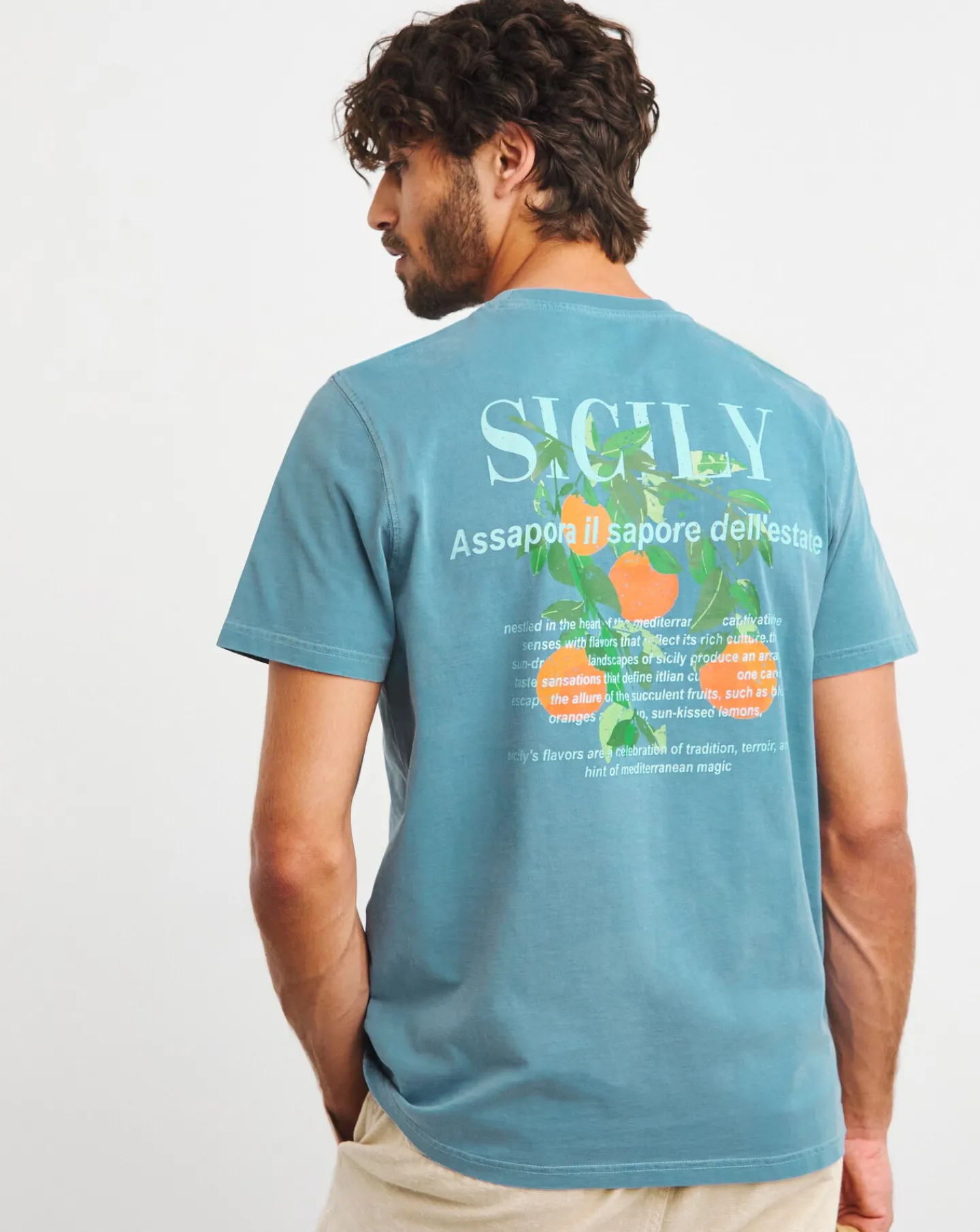 Jacamo Acid Wash Sicily Graphic T-Shirt