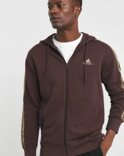 adidas 3 Stripes French Terry Full Zip Hoodie