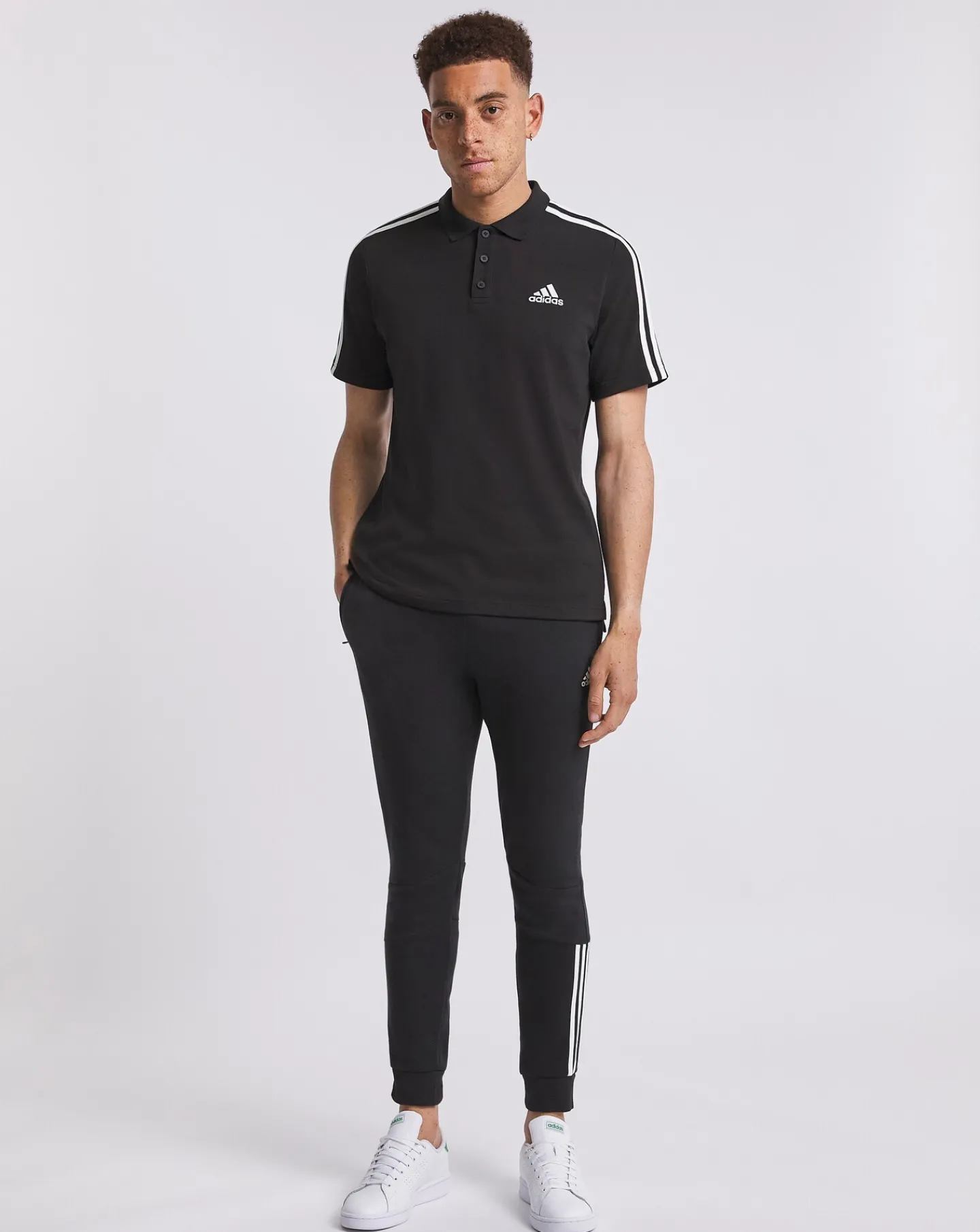 adidas Essentials 3 Stripe Polo Shirt