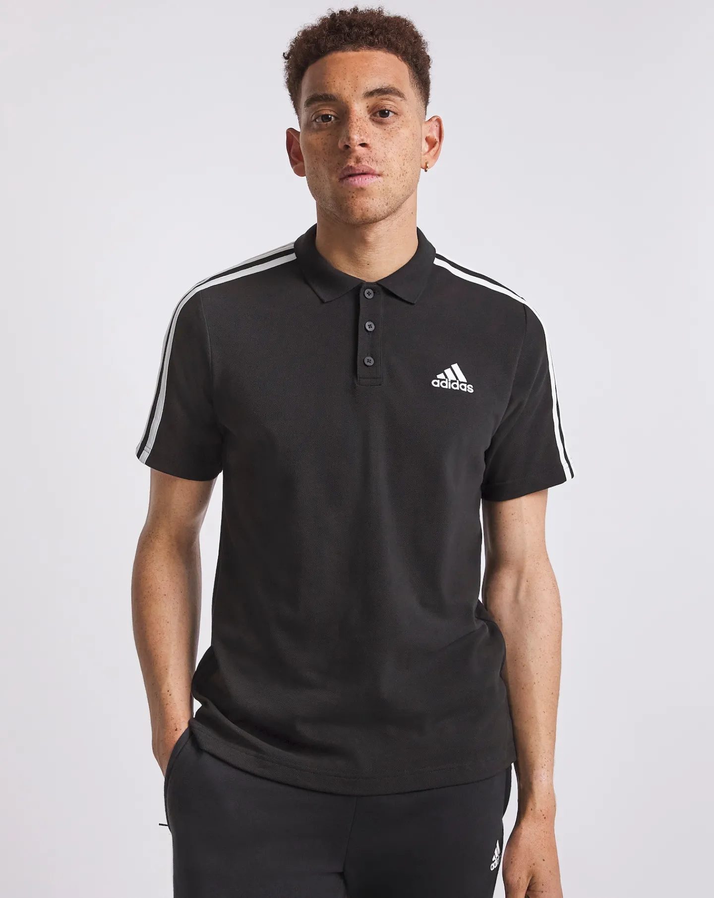 adidas Essentials 3 Stripe Polo Shirt