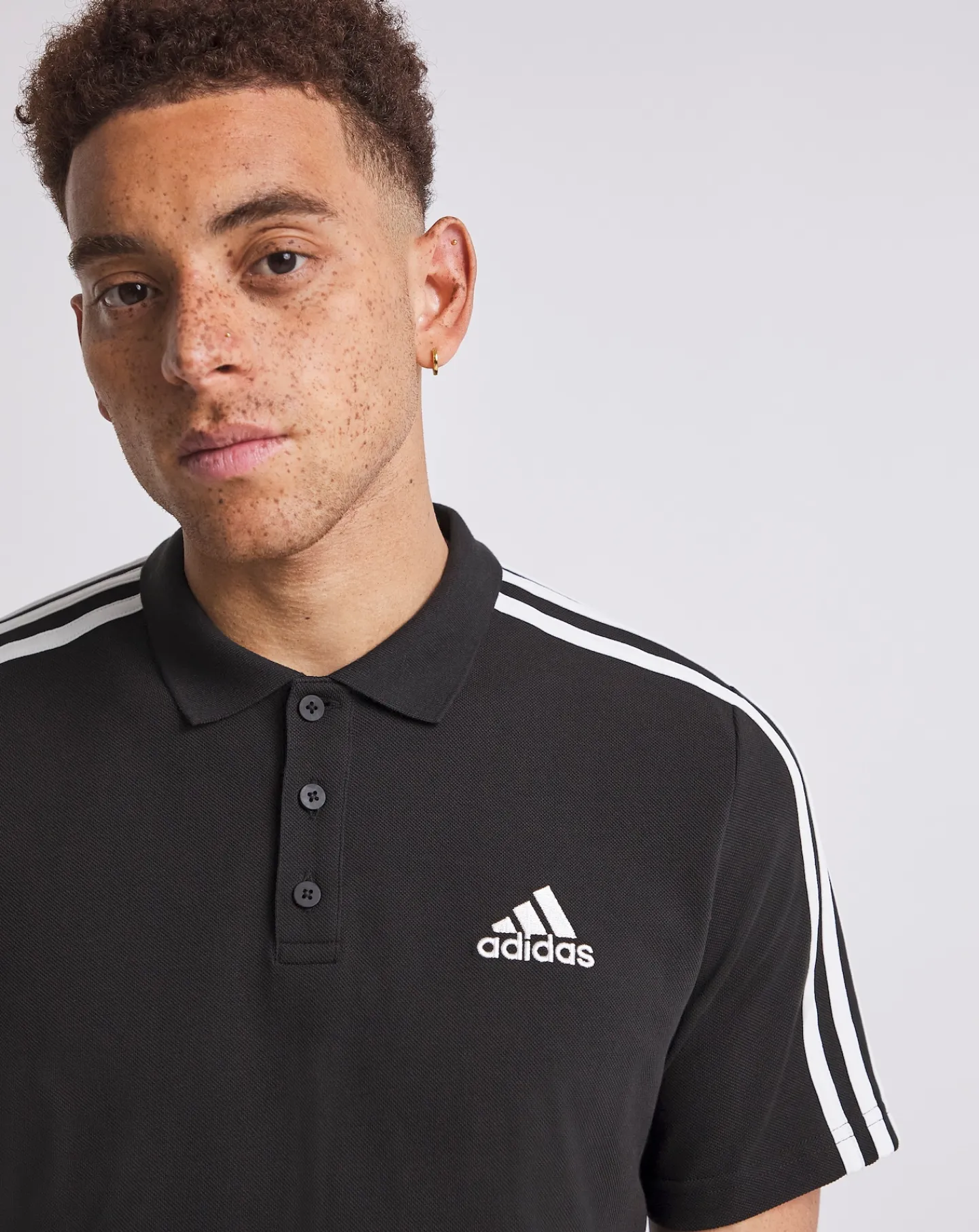adidas Essentials 3 Stripe Polo Shirt