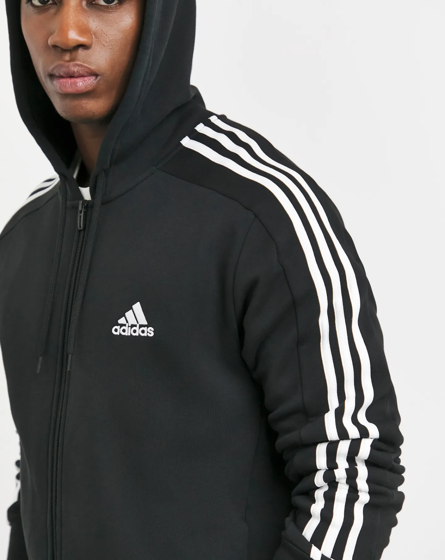 adidas 3-Stripes Fleece Full Zip Hoodie