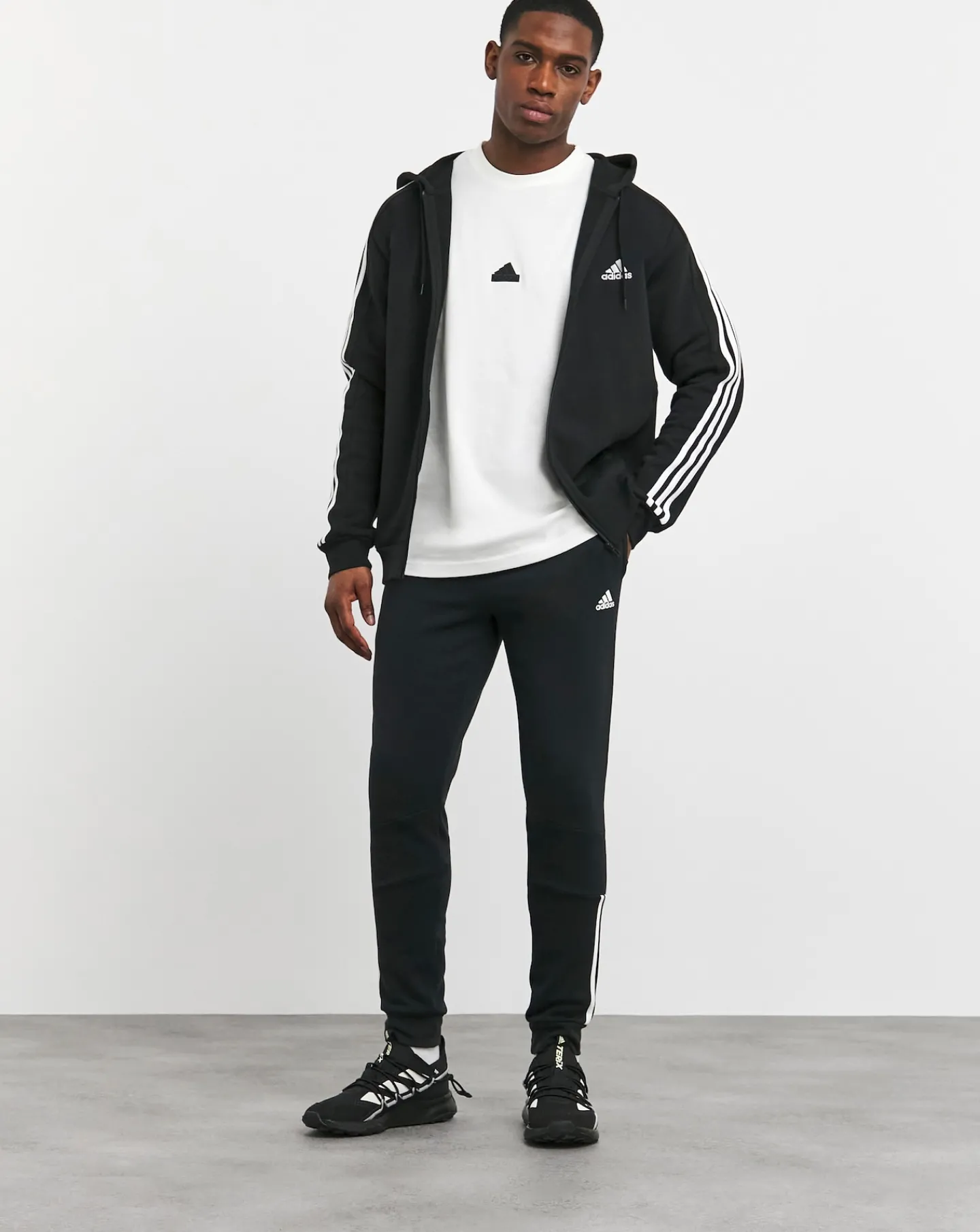 adidas 3-Stripes Fleece Full Zip Hoodie