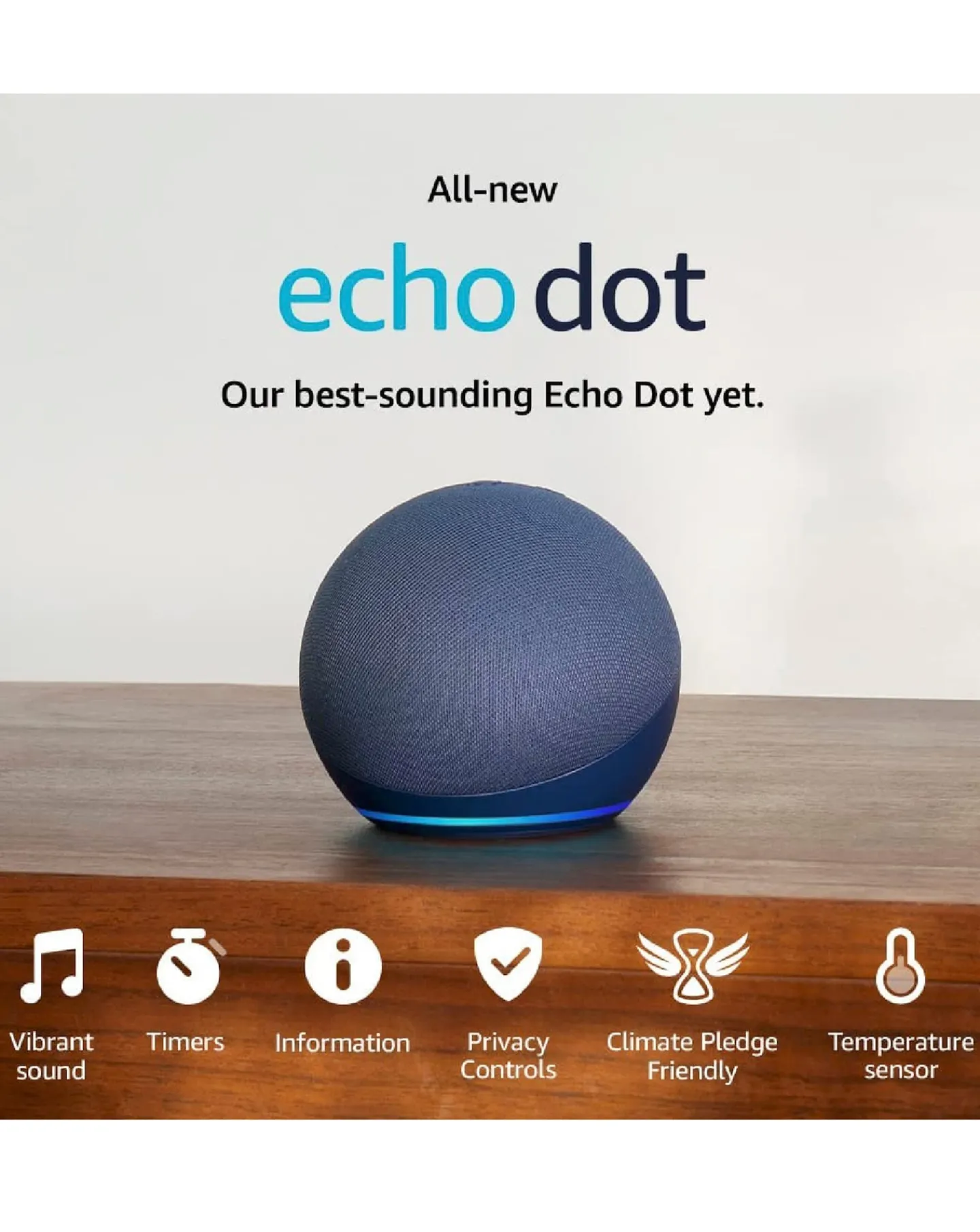 Amazon Echo Dot (5th Gen 2022) Smart Speaker with Alexa - Deep Sea