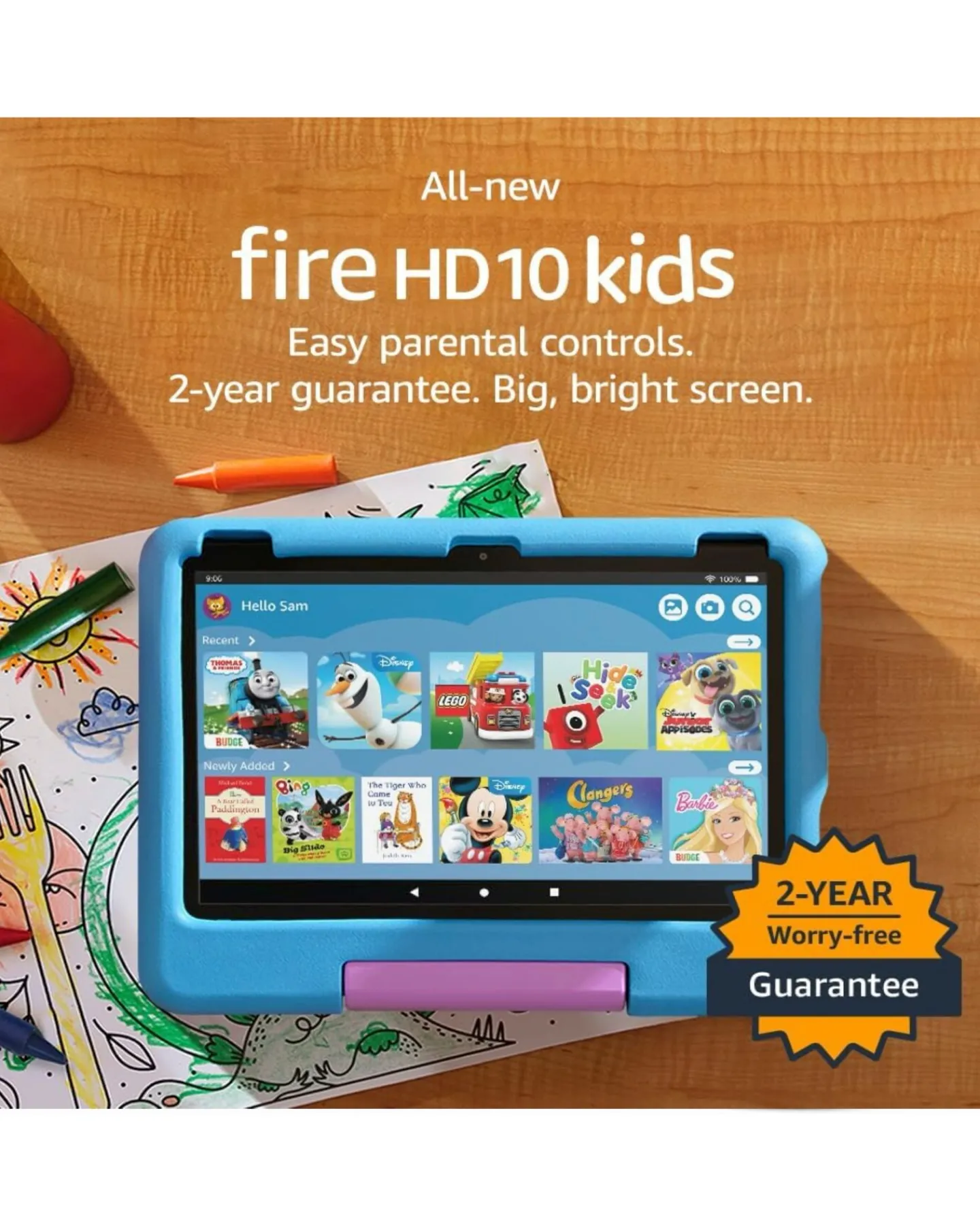 Amazon Fire HD 10 Kids Edition 10.1in 32GB Age 3-7 Tablet -