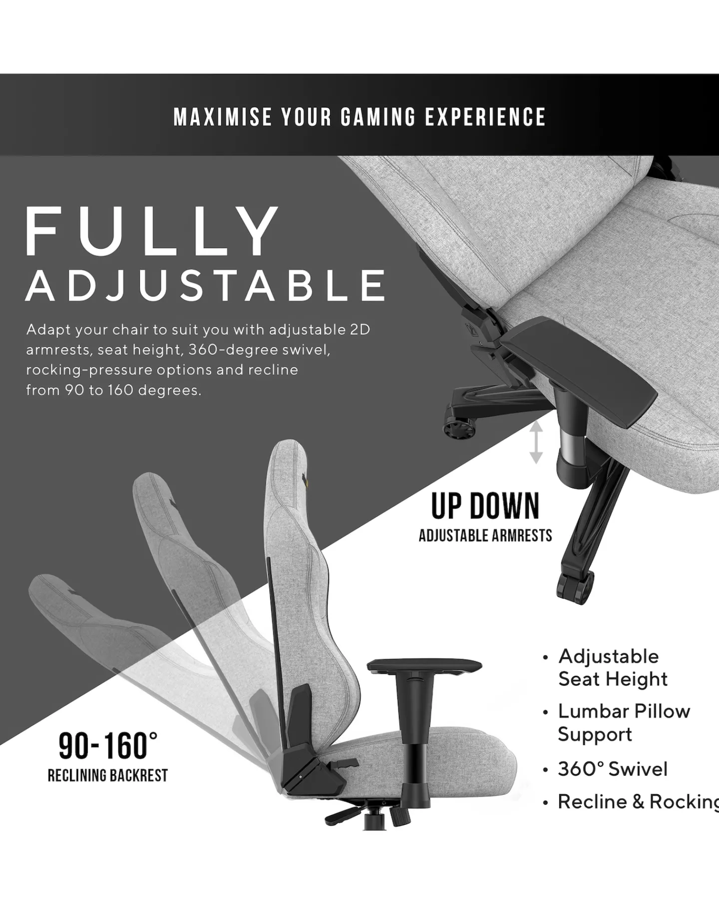 Anda Seat Andaseat Phantom 3 Premium Gaming Chair Fabric