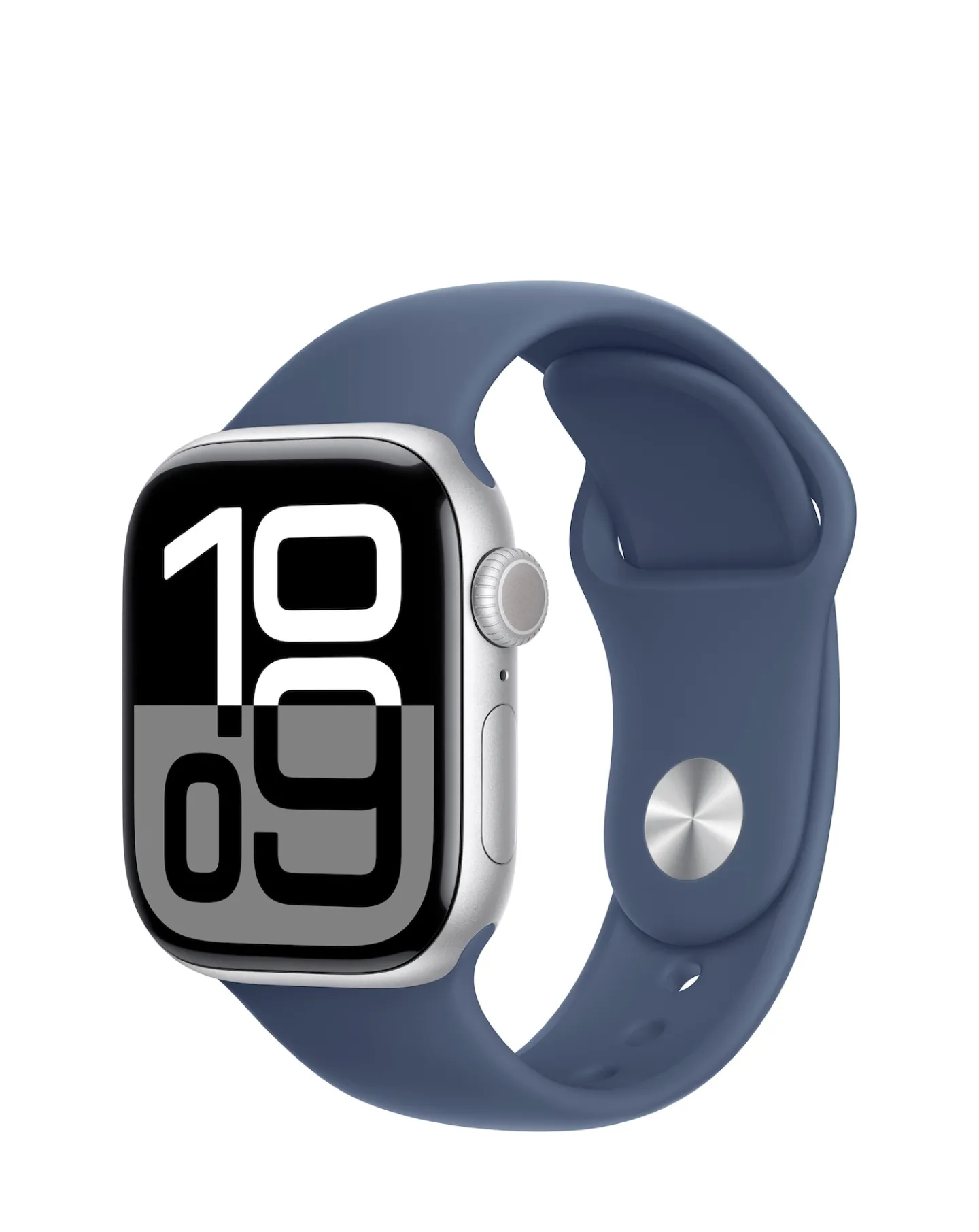 Apple Watch Series 10 GPS 42mm Silver Aluminium Case with Denim Sport Band - S/M