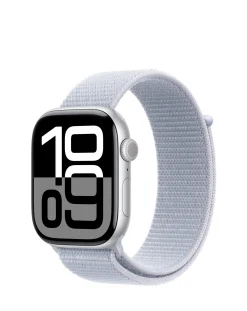 Apple Watch Series 10 GPS 46mm Silver Aluminium Case with Blue Cloud Sport Loop