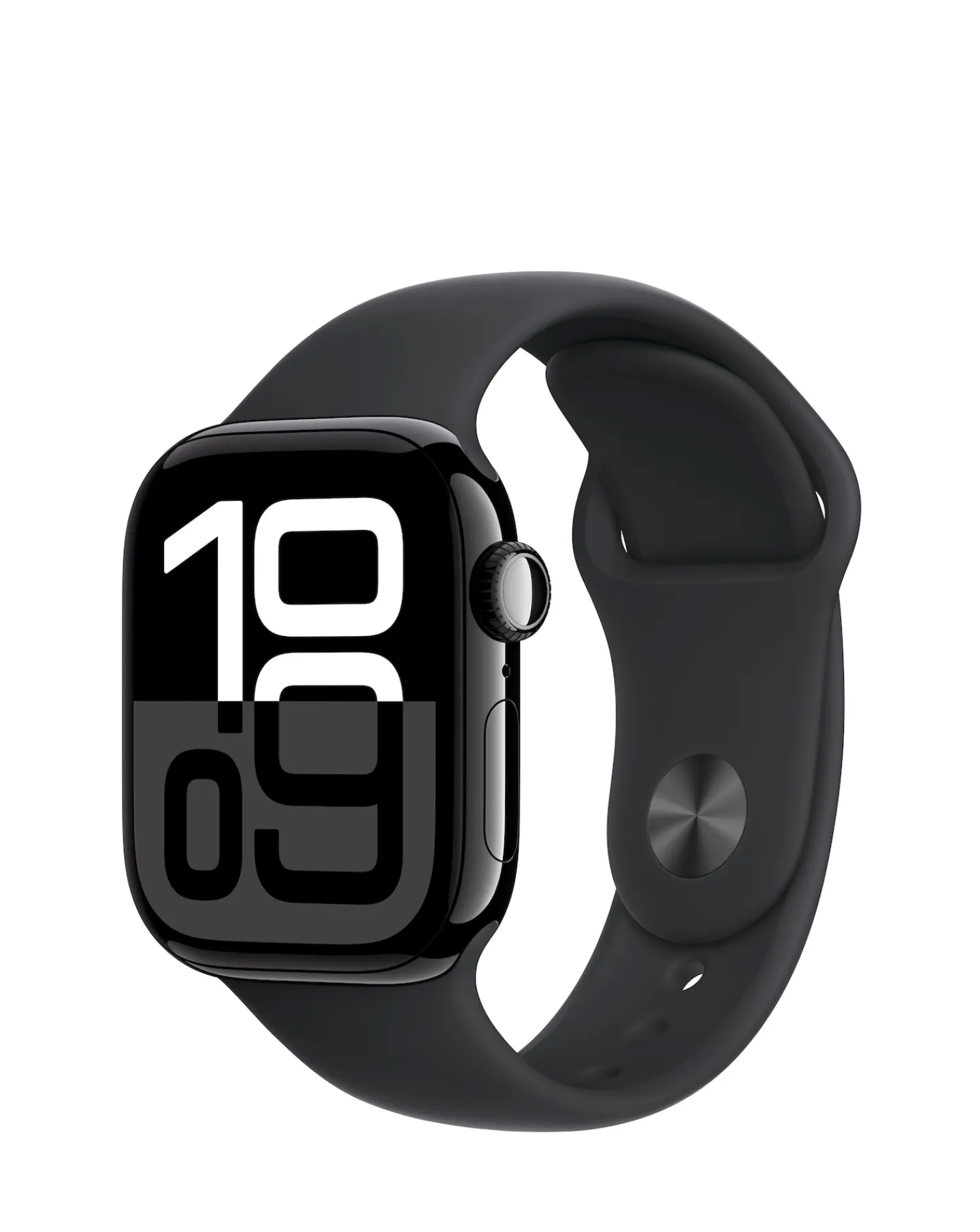 Apple Watch Series 10 GPS 42mm Jet Black Aluminium Case, Black Sport Band - S/M