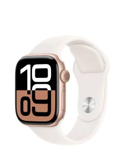 Apple Watch Series 10 GPS 42mm Rose Gold Aluminium Case, Sport Band - S/M