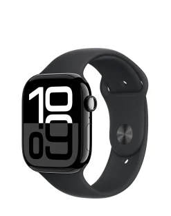 Apple Watch Series 10 GPS 46mm Jet Black Aluminium Case with, Sport Band - M/L