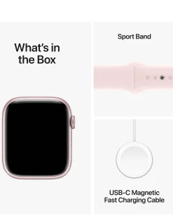 Apple Watch Series 9 GPS 45mm Aluminium Case, Light Sport Band - S/M