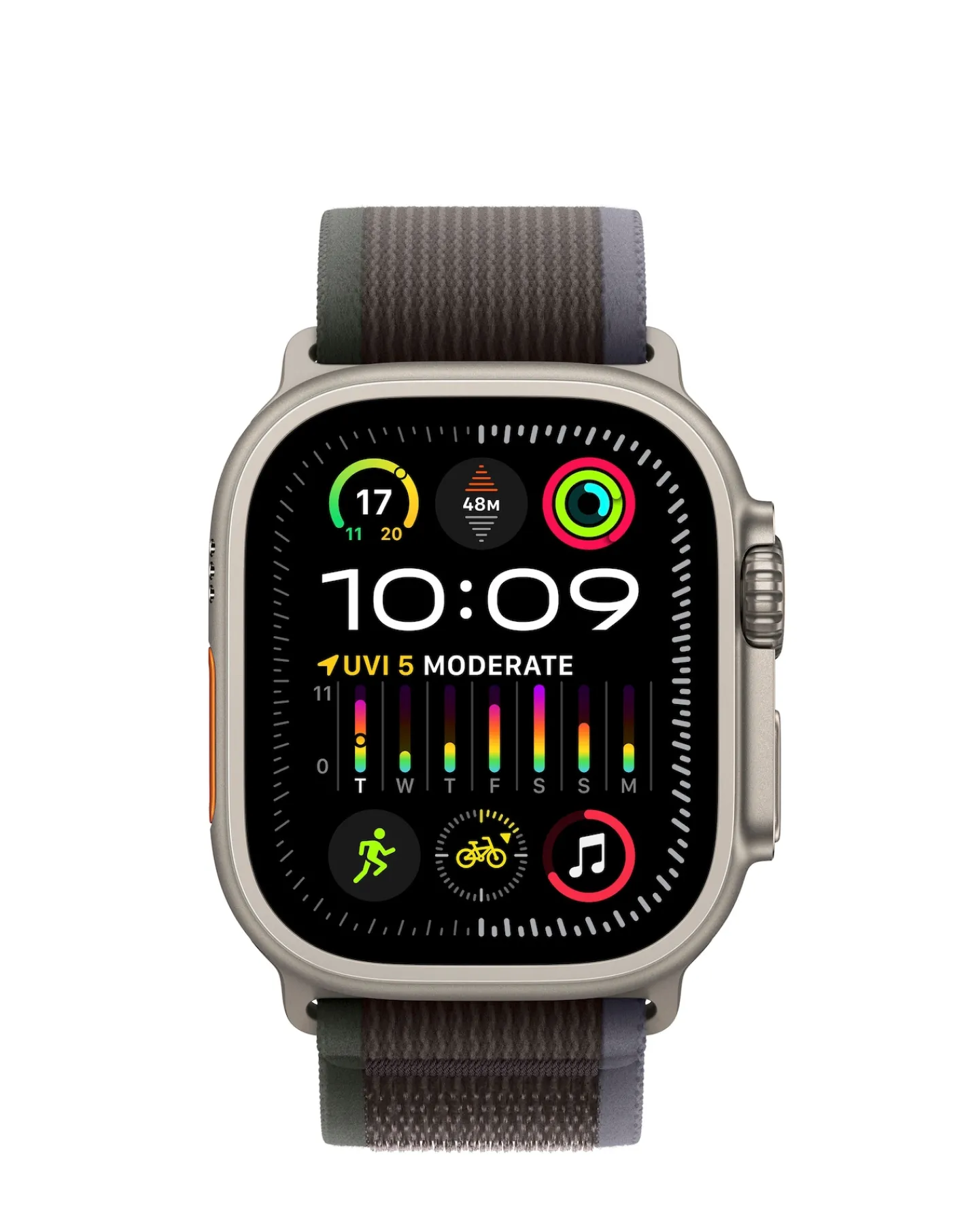 Apple Watch Ultra 2 Cellular 49mm Titanium Case with /Black Trail Loop - S/M
