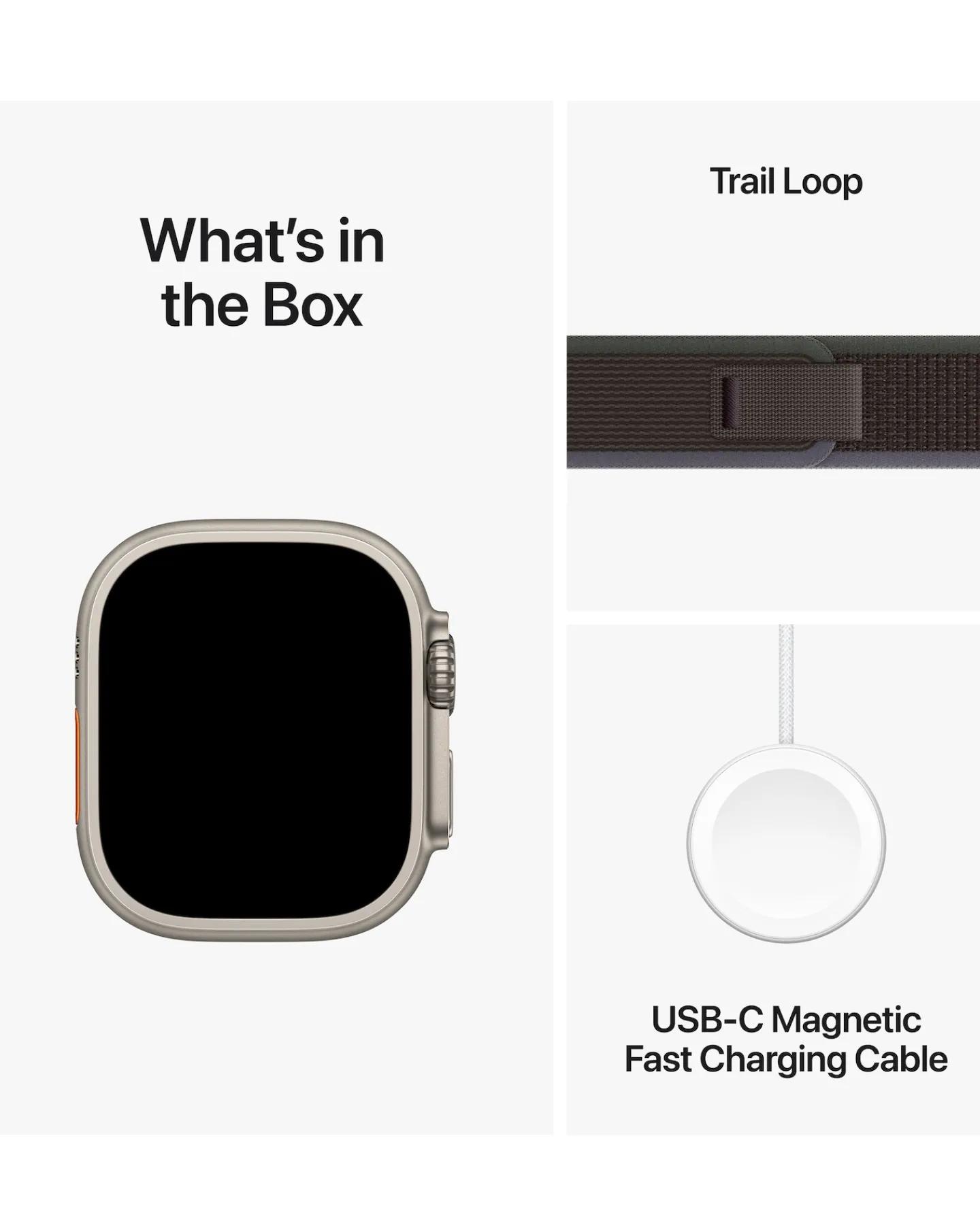 Apple Watch Ultra 2 Cellular 49mm Titanium Case with /Black Trail Loop - S/M