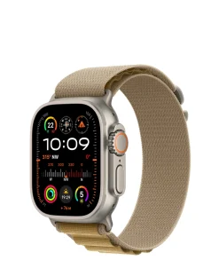 Apple Watch Ultra 2 GPS/Cellular 49mm Natural Titanium Case, Tan Alpine Loop - L
