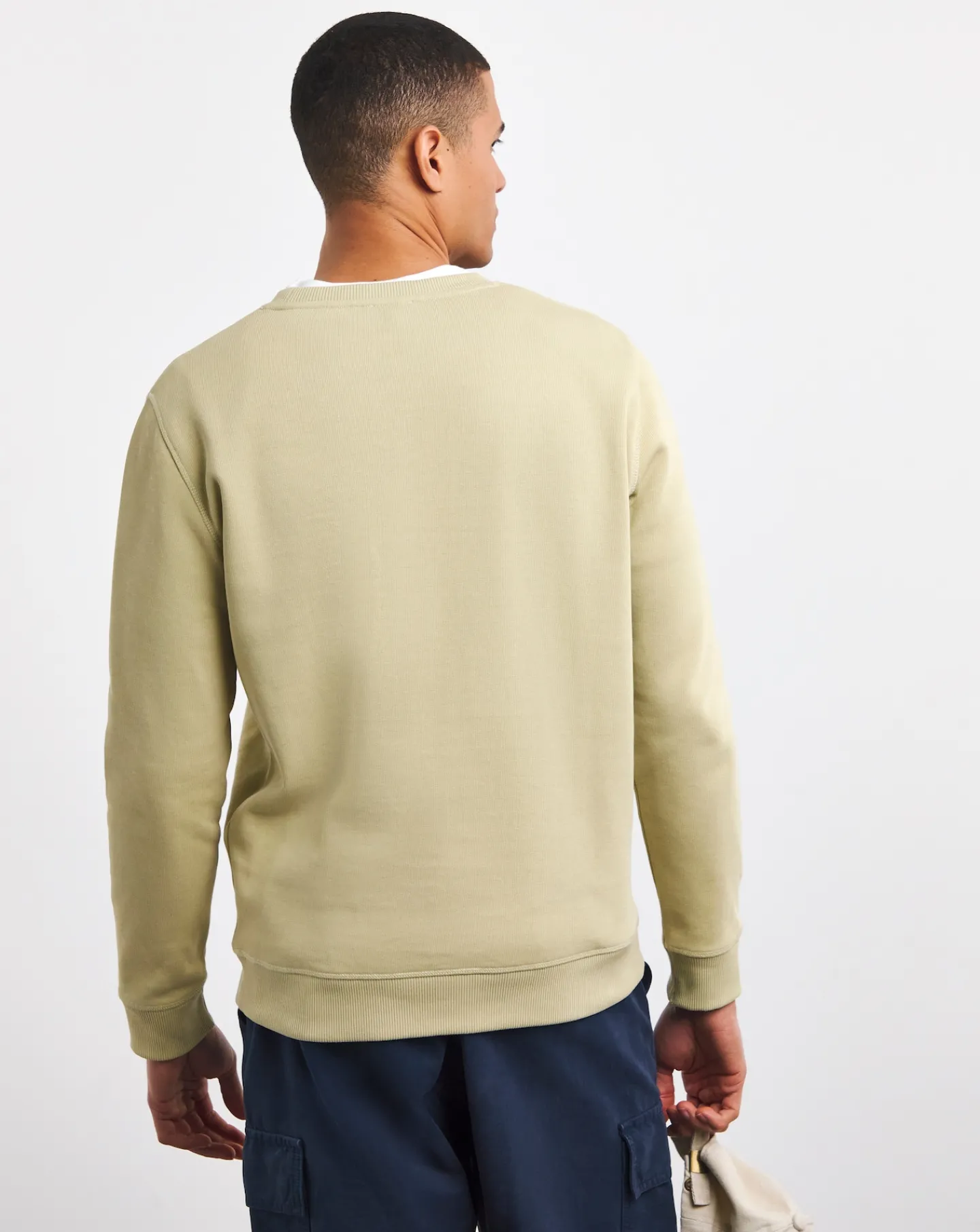 Armor Lux Logo Crew Neck Pale Olive Sweatshirt
