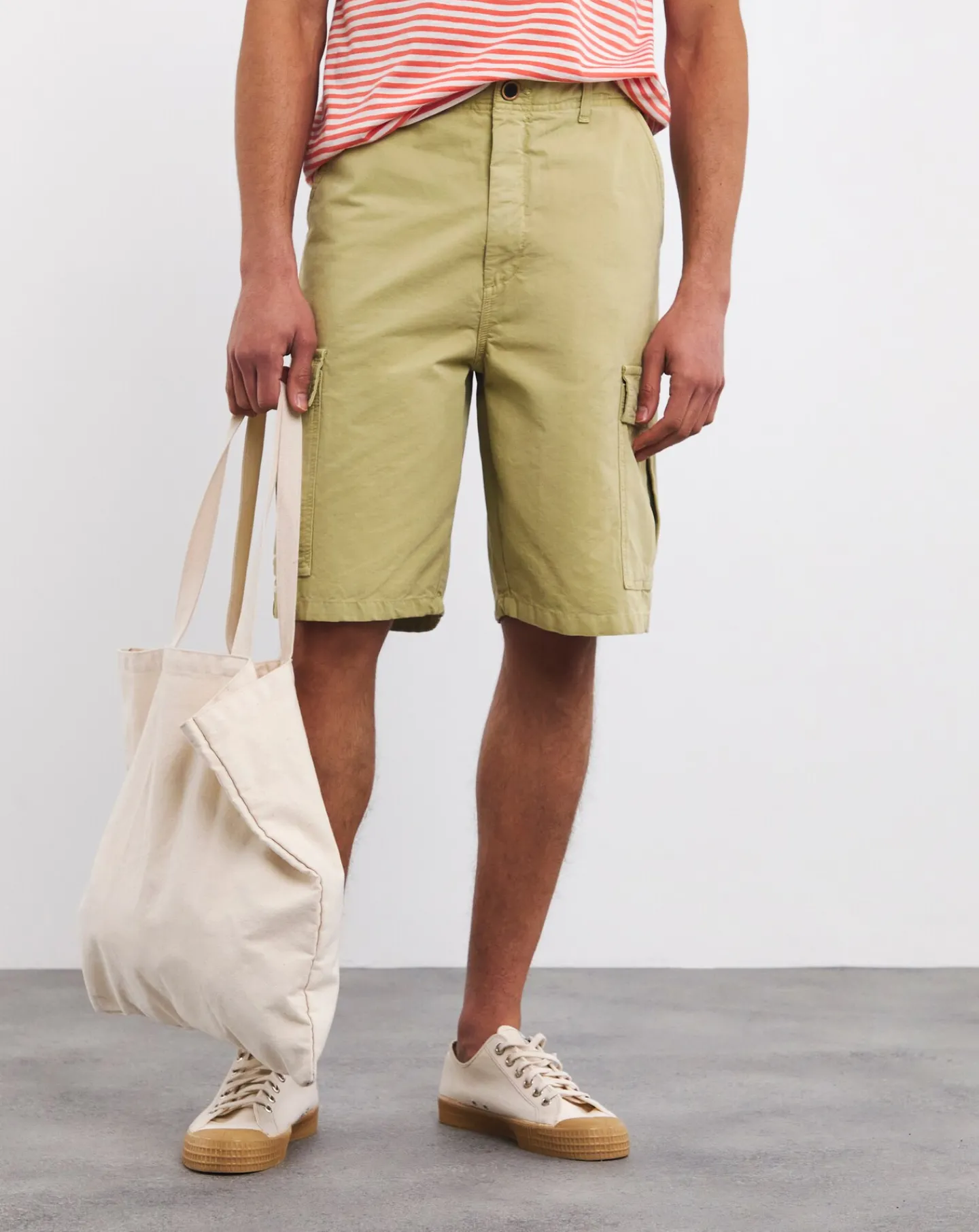 Armor Lux Pale Olive Cargo Shorts