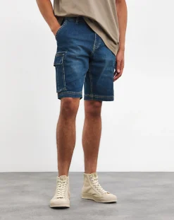 Jacamo Axel Mid Length Cargo Denim Short