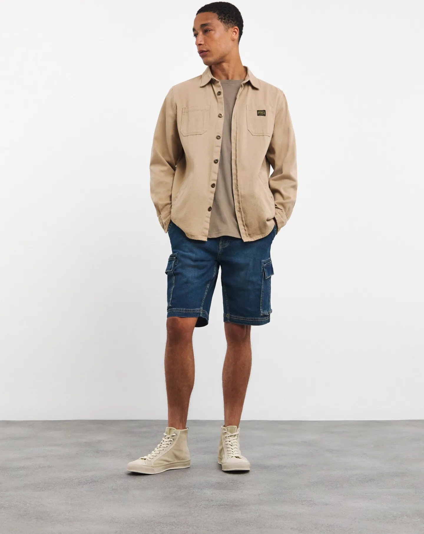 Jacamo Axel Mid Length Cargo Denim Short