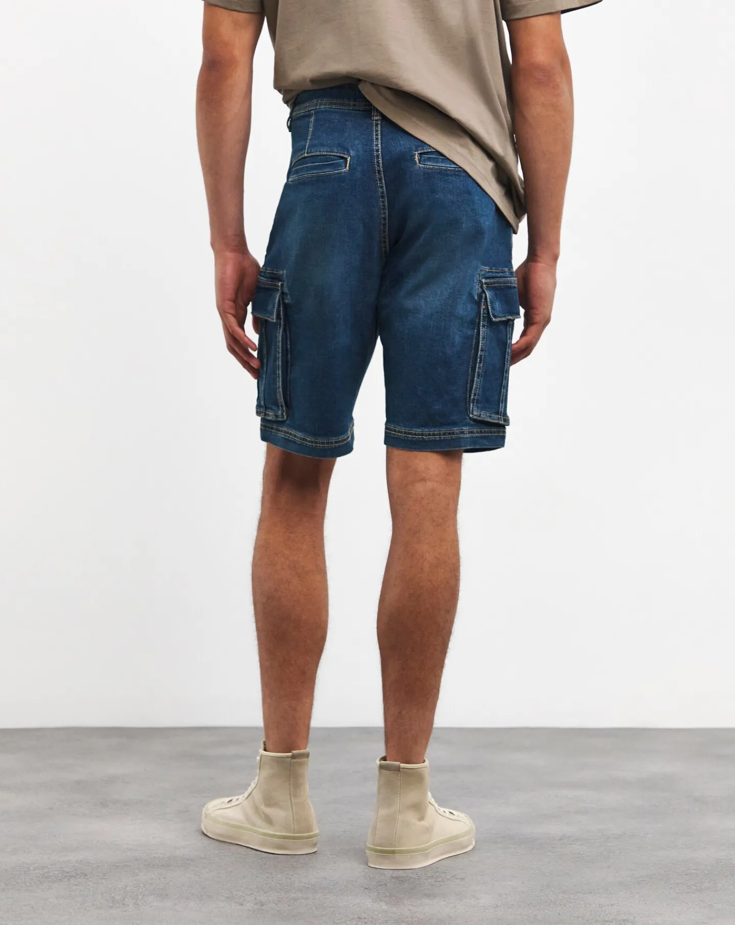 Jacamo Axel Mid Length Cargo Denim Short