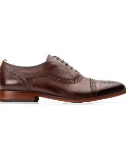 Base London Cast Washed Lace Up Brogue Shoe