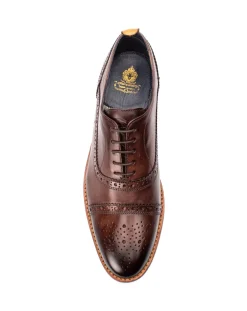 Base London Cast Washed Lace Up Brogue Shoe
