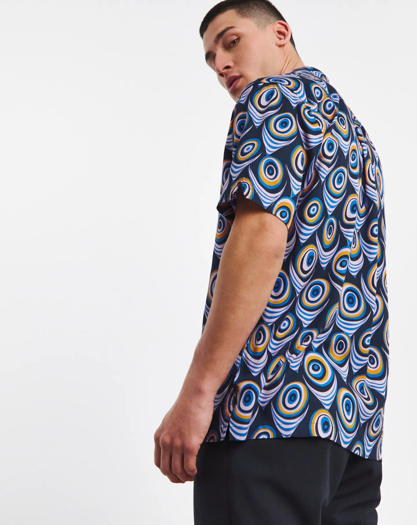 Ben Sherman Psychedelic Print Revere Collar Shirt