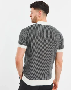 Ben Sherman Zip Neck Knitted Polo