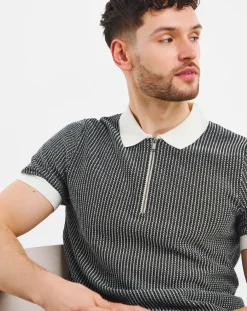 Ben Sherman Zip Neck Knitted Polo