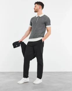 Ben Sherman Zip Neck Knitted Polo