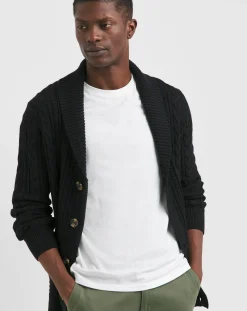 Jacamo Cable Knit Shawl Neck Cardigan